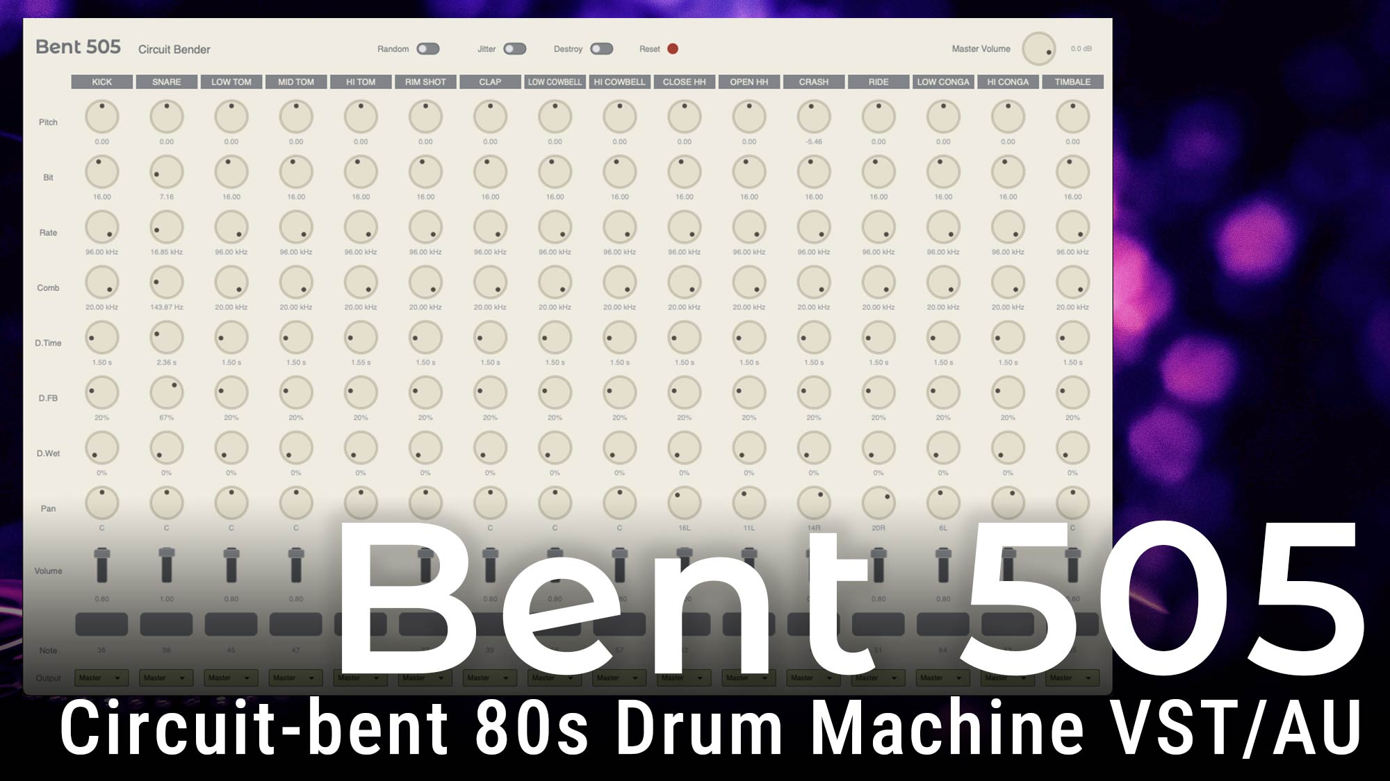Bent 505 Circuit-bent 80s Drum Machine VST/AU